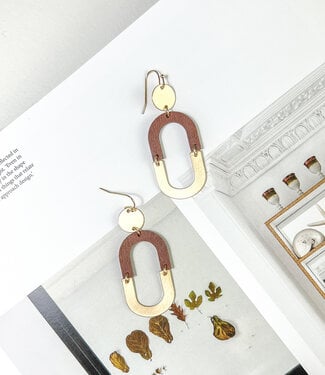 SM Style Gold and Wood Earrings