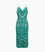 Emerald Lace Sheath Slip Dress