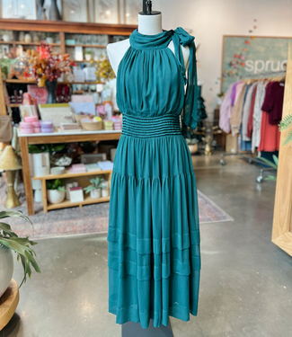 Reset by Jane Teal Blue Chiffon Maxi Dress