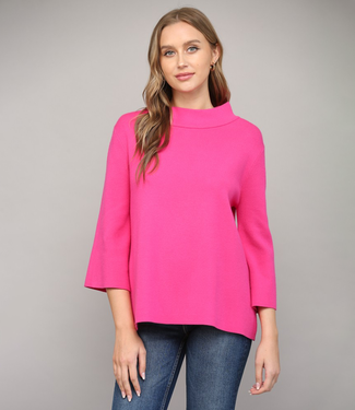 Fate by LFD Mock Neck Bell Sleeve Sweater