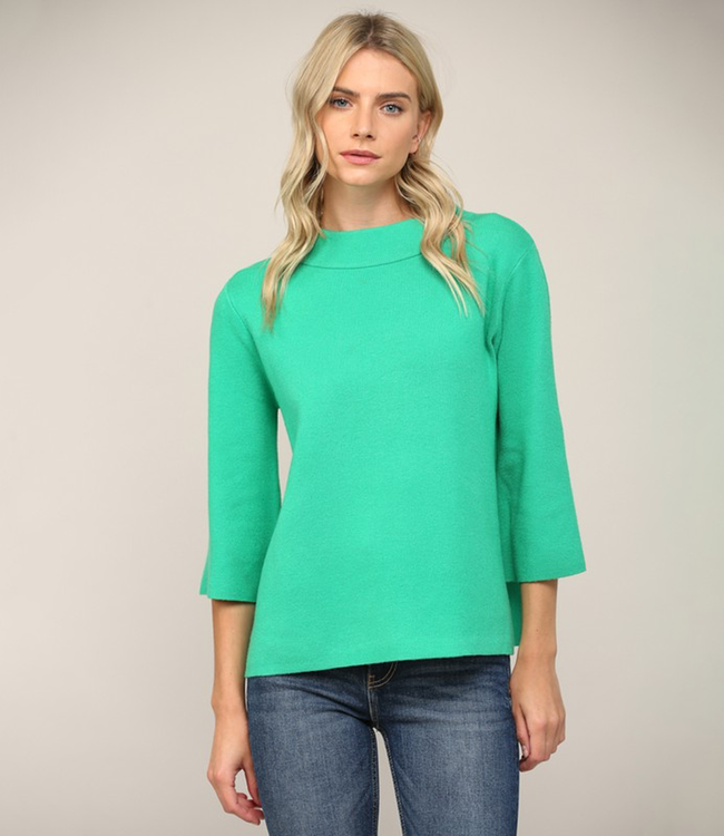 Mock Neck Bell Sleeve Sweater