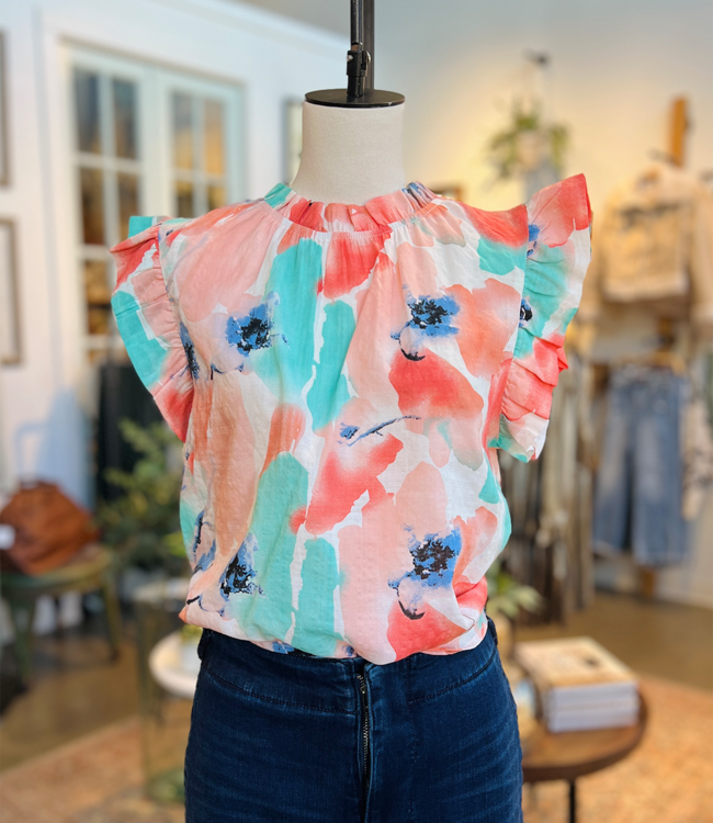 Pastel Floral Print Top