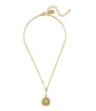 Susan Shaw Gold Bee Pendant on Loop Chain Necklace