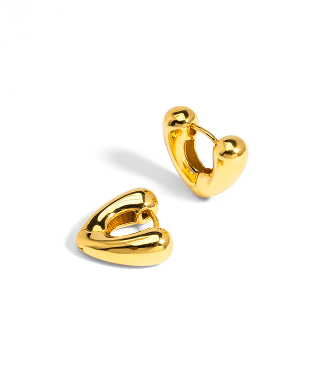 Gold V-Shape Huggie Earring