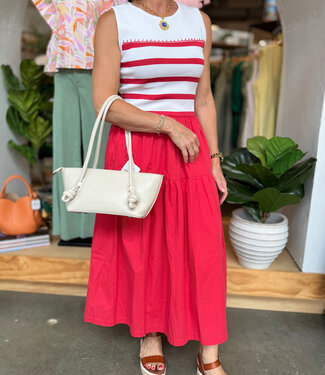 Merci Red Striped SLVless Dress