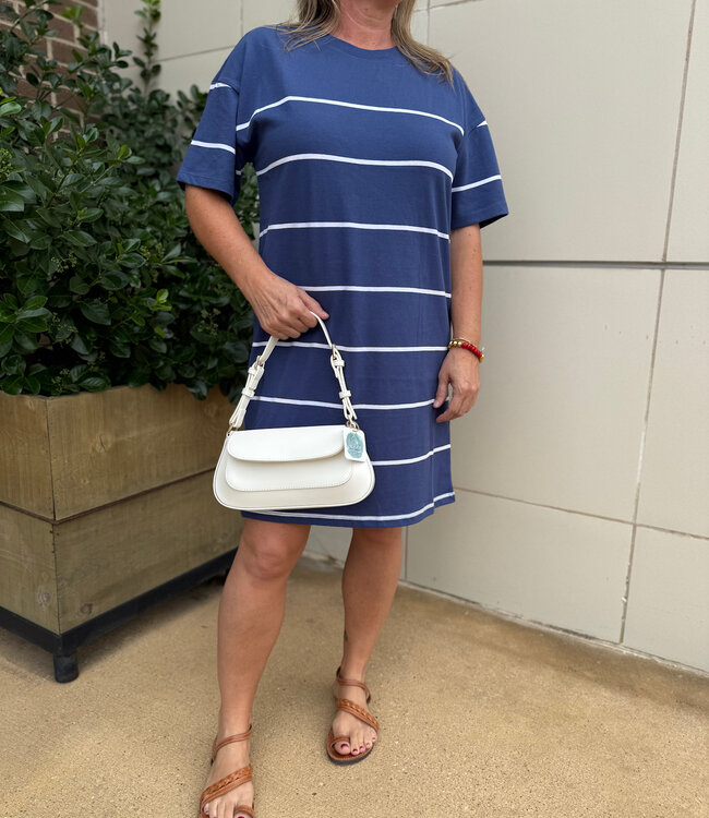 Yacht Blue Striped Mini Dress