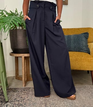Sugarlips Navy Bexely Cropped Pants