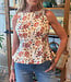 Earthy Floral Peplum Top