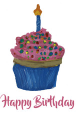 Create Greeting Card-Birthday Cupcake