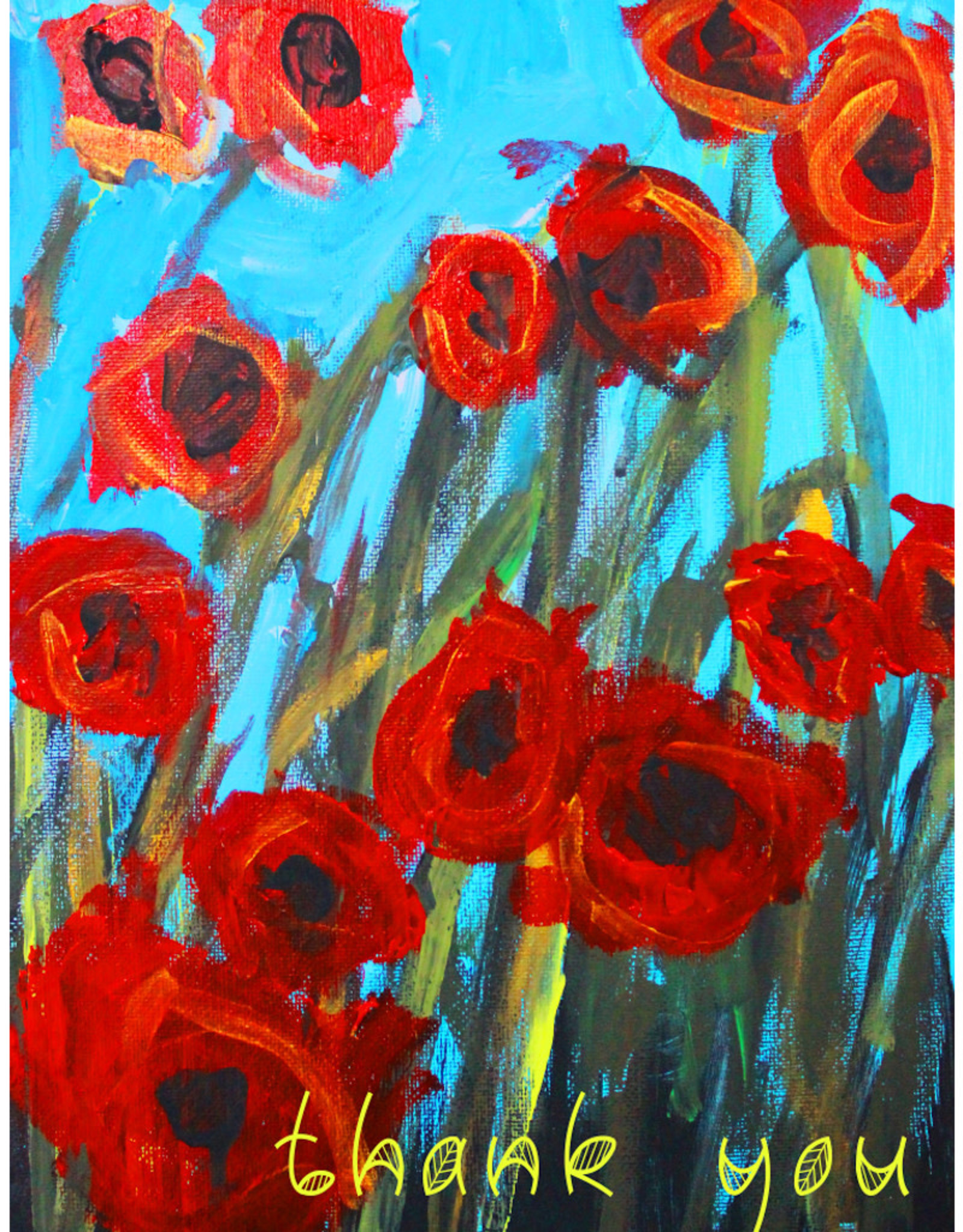 Create Greeting Card-Thank You-Poppies