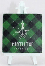 Paisley & Parsley Mistletoe Kisses Green Coaster