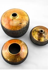 Canton clay works Raku Fired Pot-Med