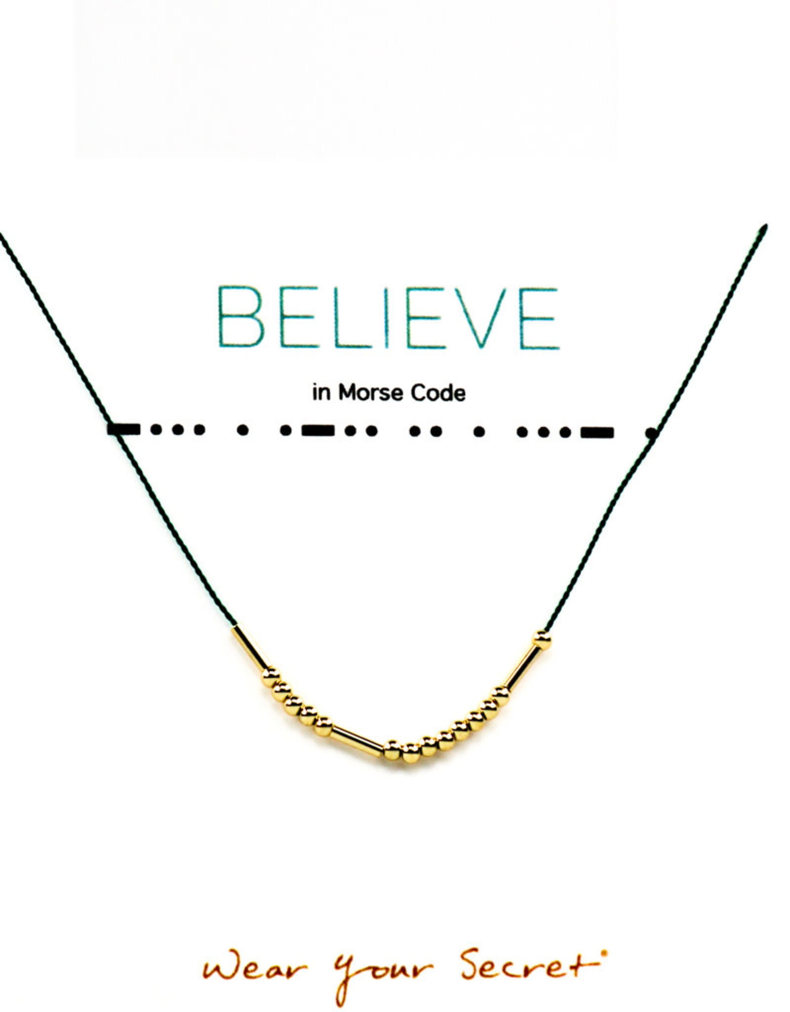 Little Be Design Morse Code "Believe" necklace
