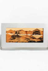 Exotic Sands Sand Art Design Silver Metal Sunset Orange