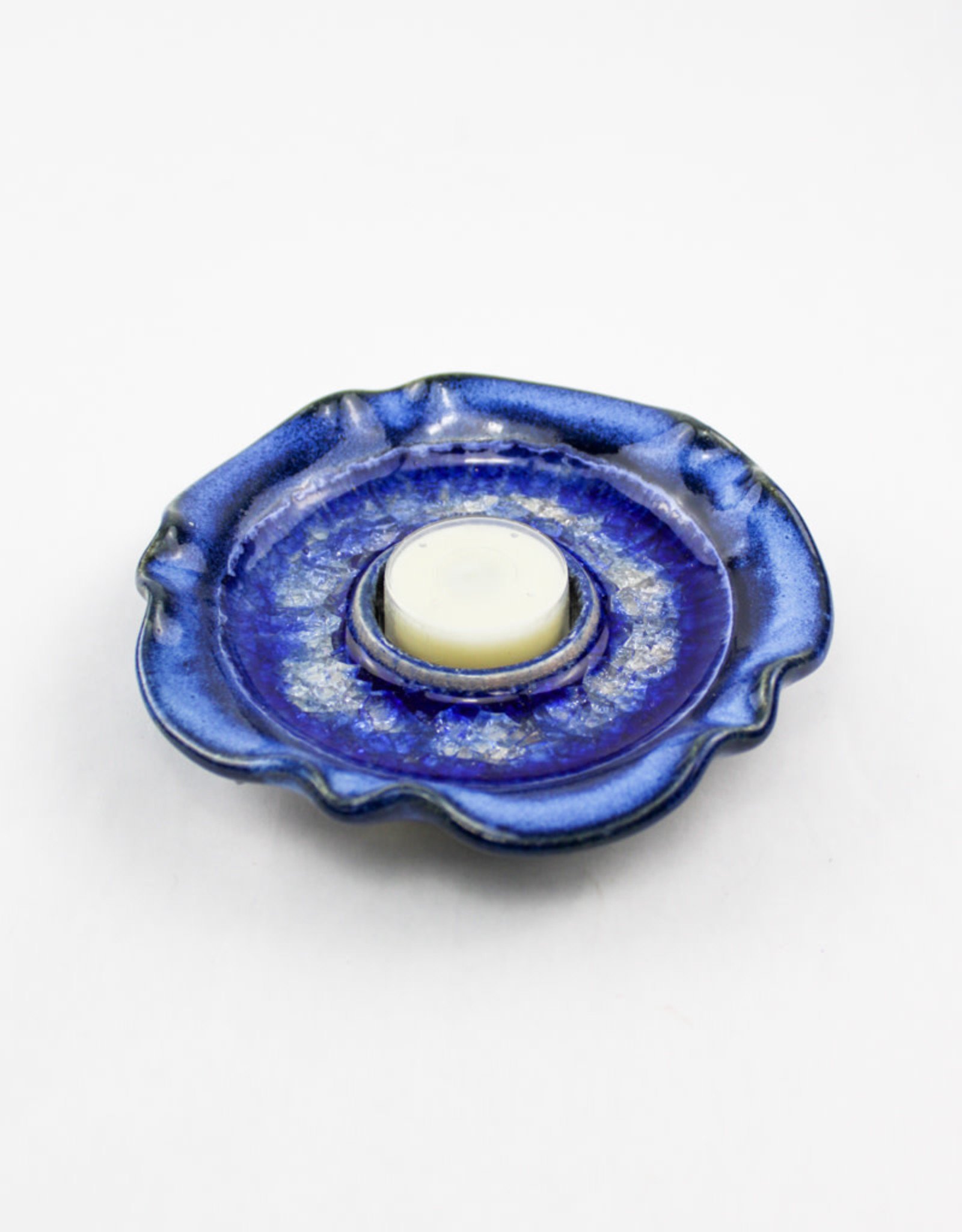 Down to Earth Pottery Tealight Holder Blues