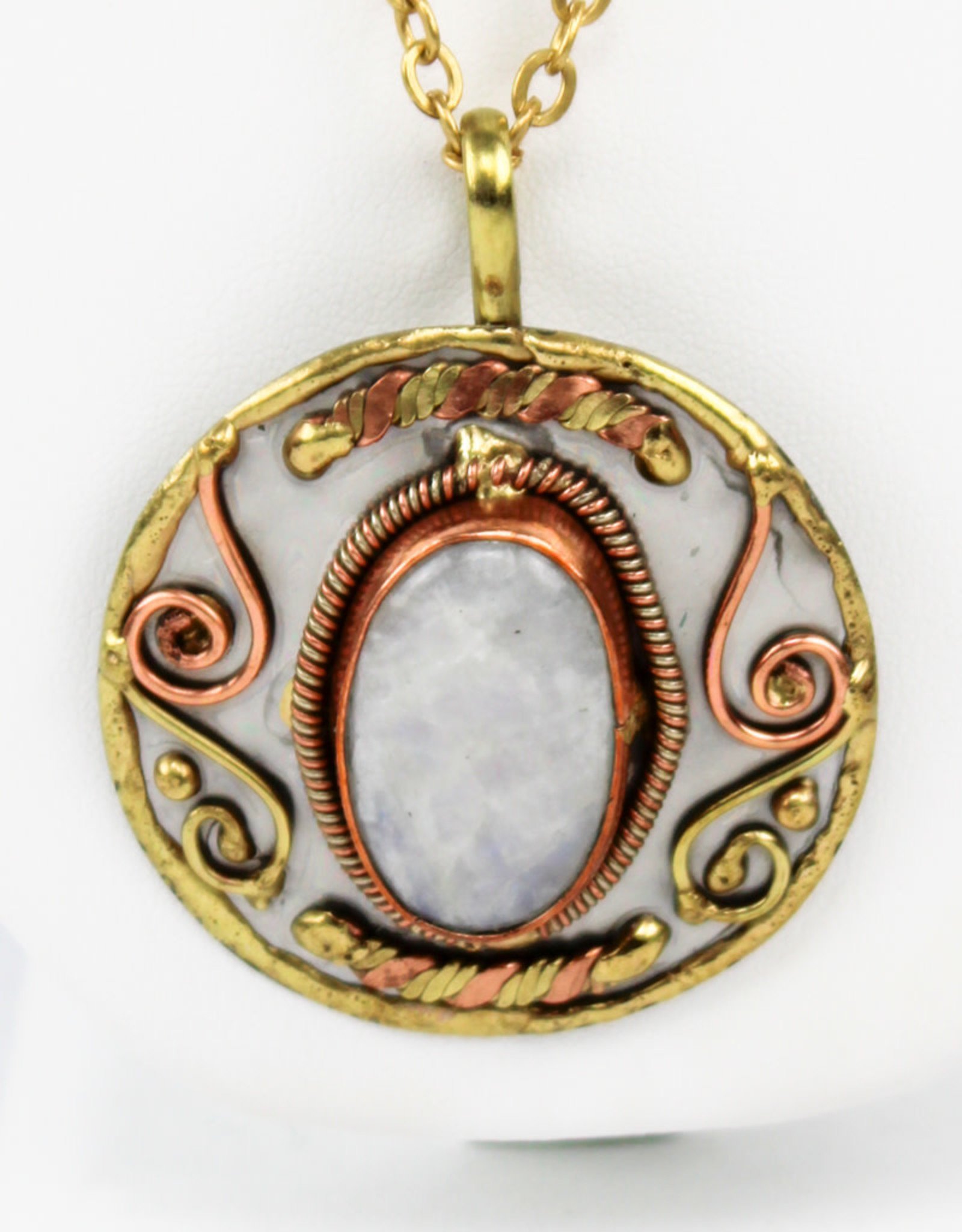 Anju Jewelry Mixed Metal Moonstone Necklace
