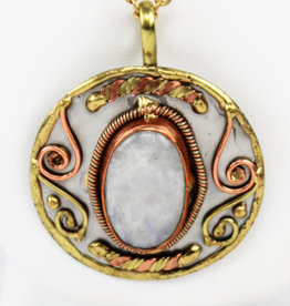 Anju Jewelry Mixed Metal Moonstone Necklace