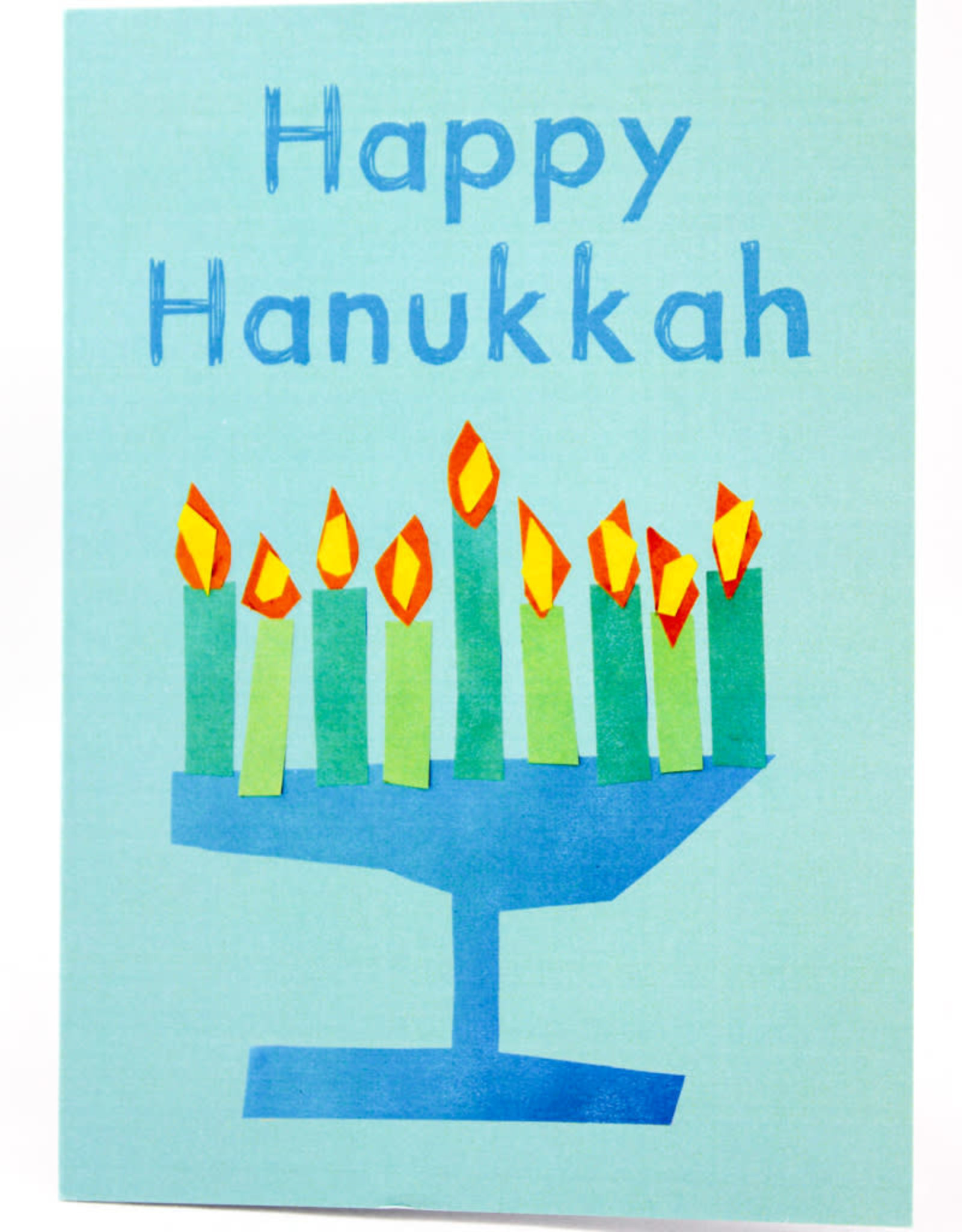 Create Menorah Happy Hanukkah Blue
