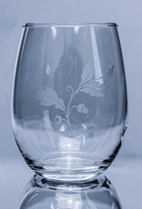 J Charles Stemless Wine - Fall Etched Glass