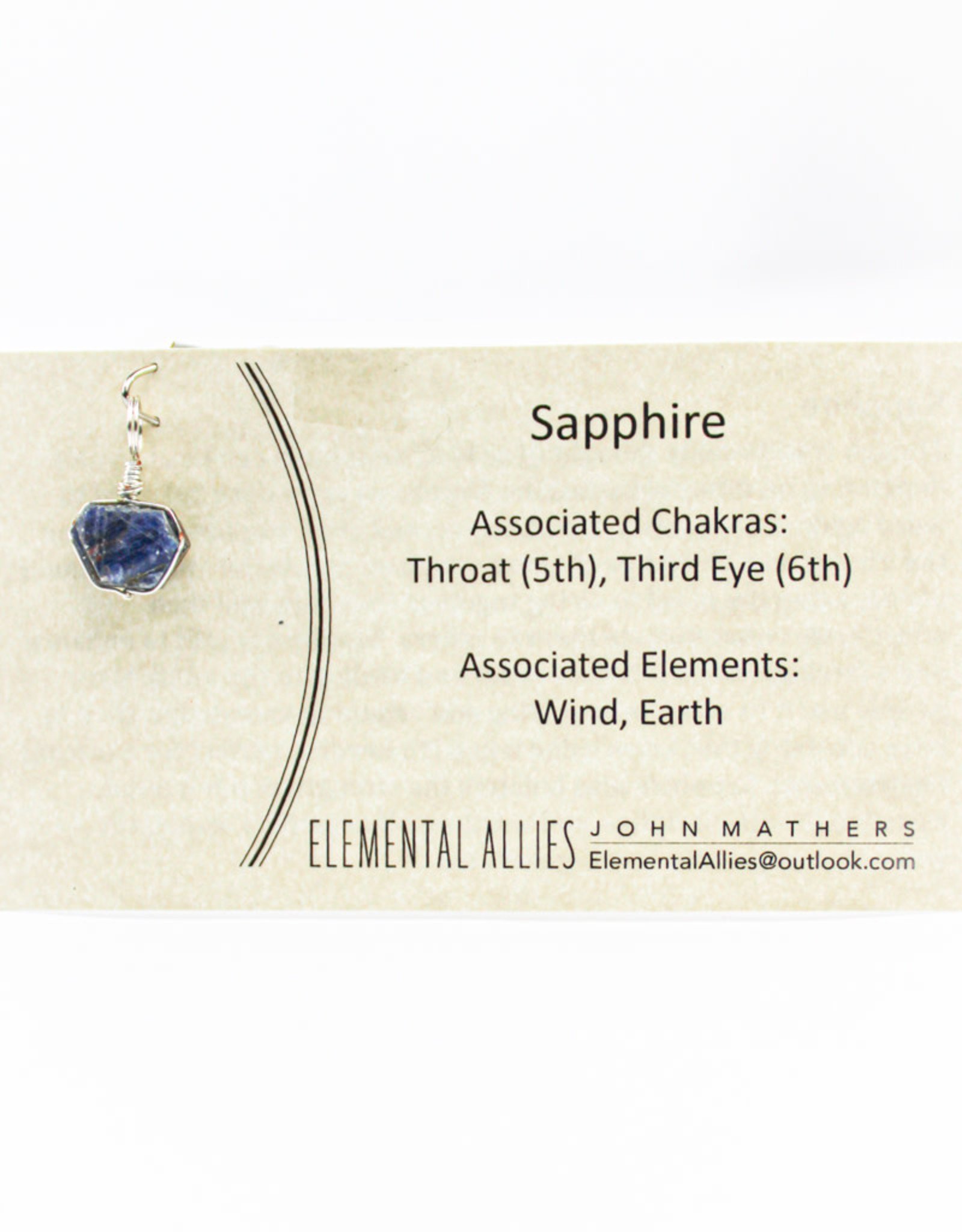 Elemental Allies Sapphire Pendant Genuine Gemstone, Wire Wrapped  Birthstone - September