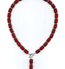 Stefanie Wolf Designs 18" Trilogy Collection Necklace Red