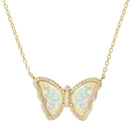 Kamaria White Opal Butterfly NL With Crystals