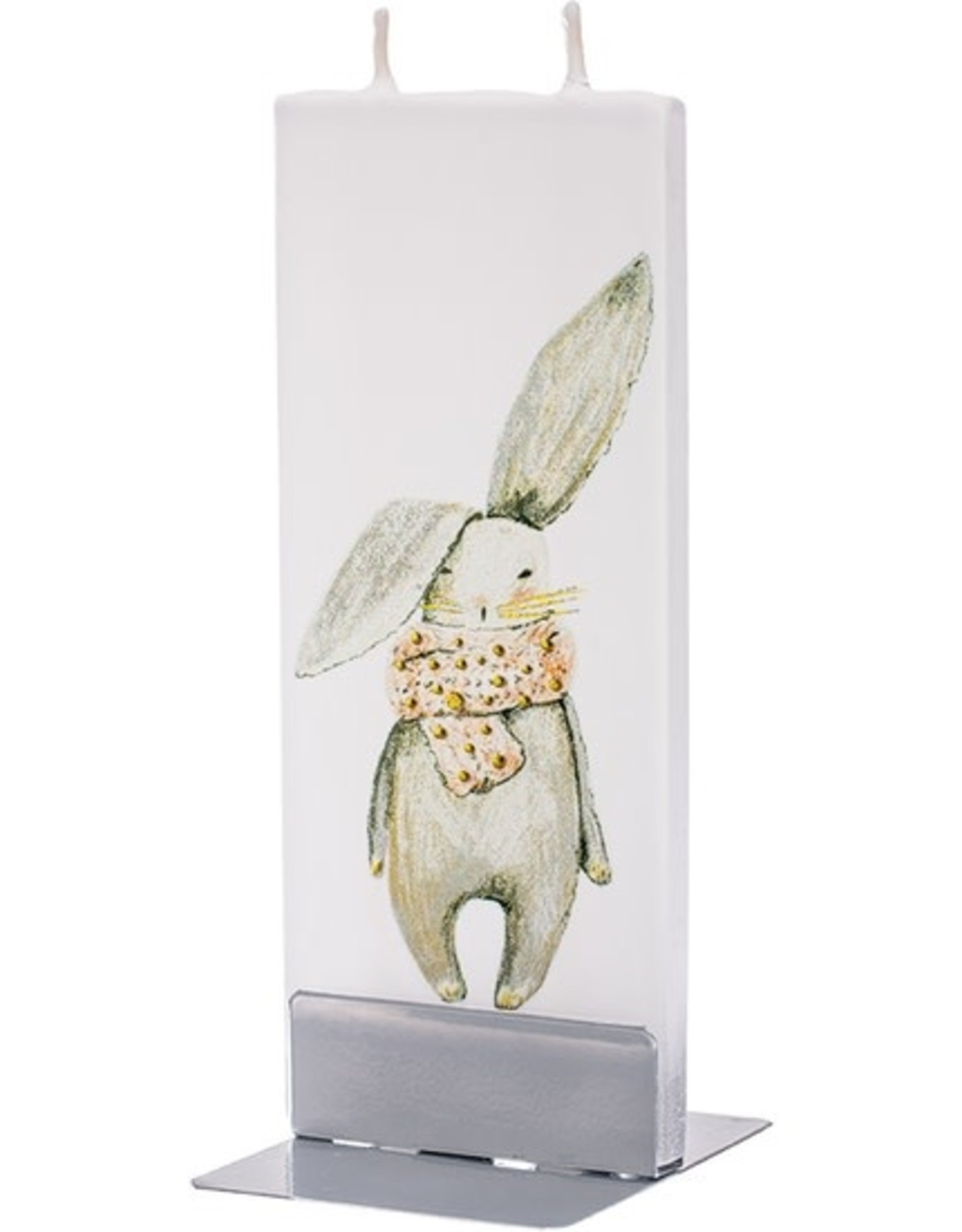 Flatyz White Bunny with Pink Scarf Candle