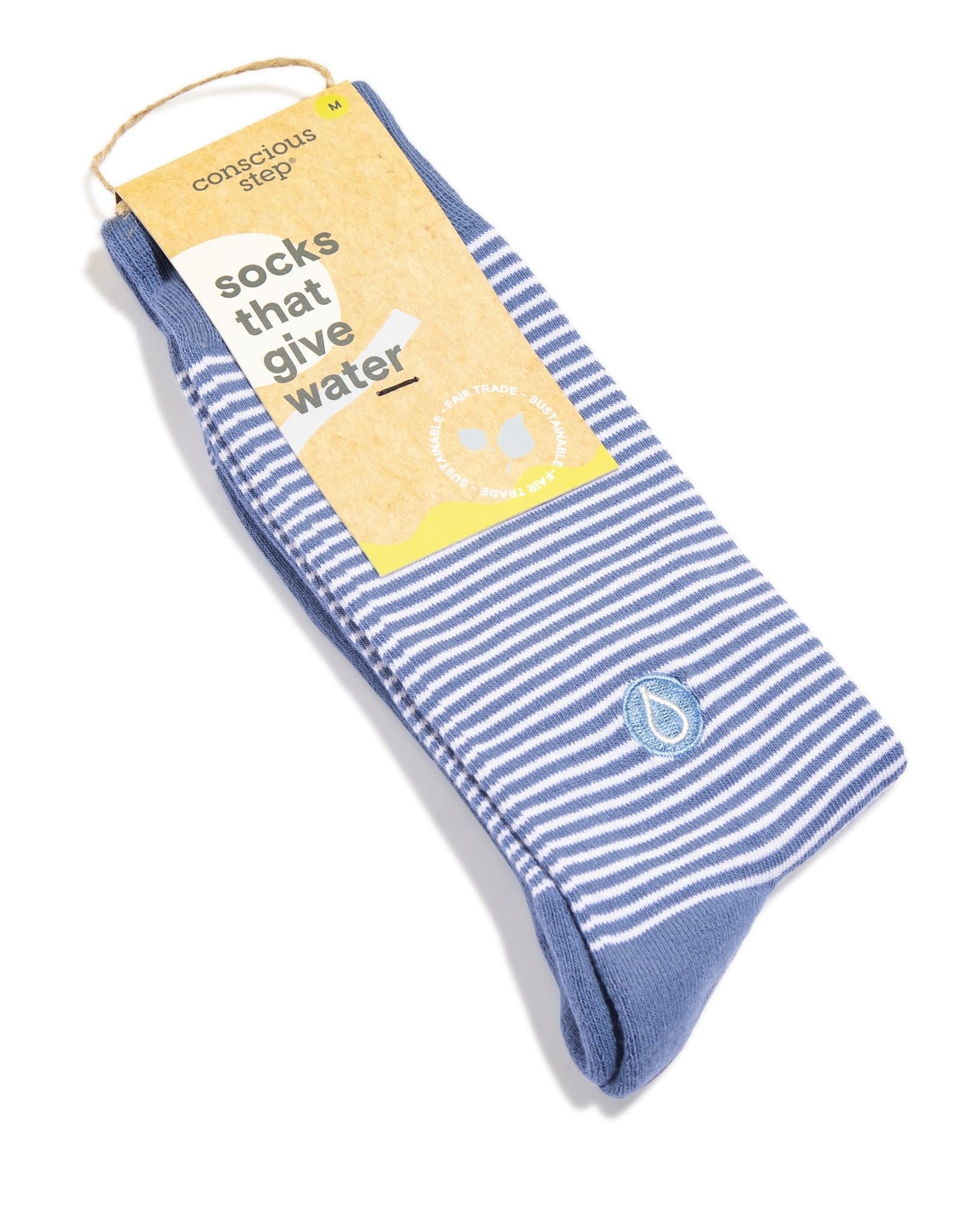 Conscious Step Socks that Give Water - Blue Stripes Medium