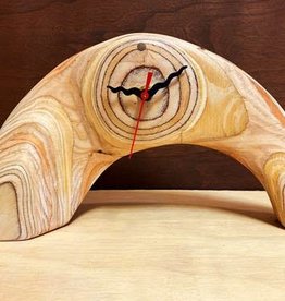 Plywood Sculpture Mantle Clock- Natural