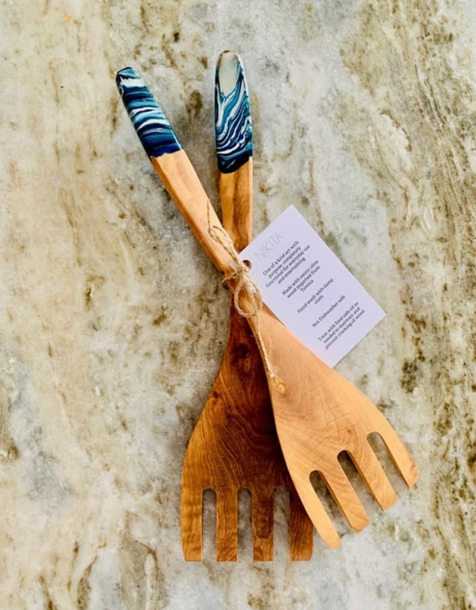 Nikita Fine Art Olive Wood Serving Set