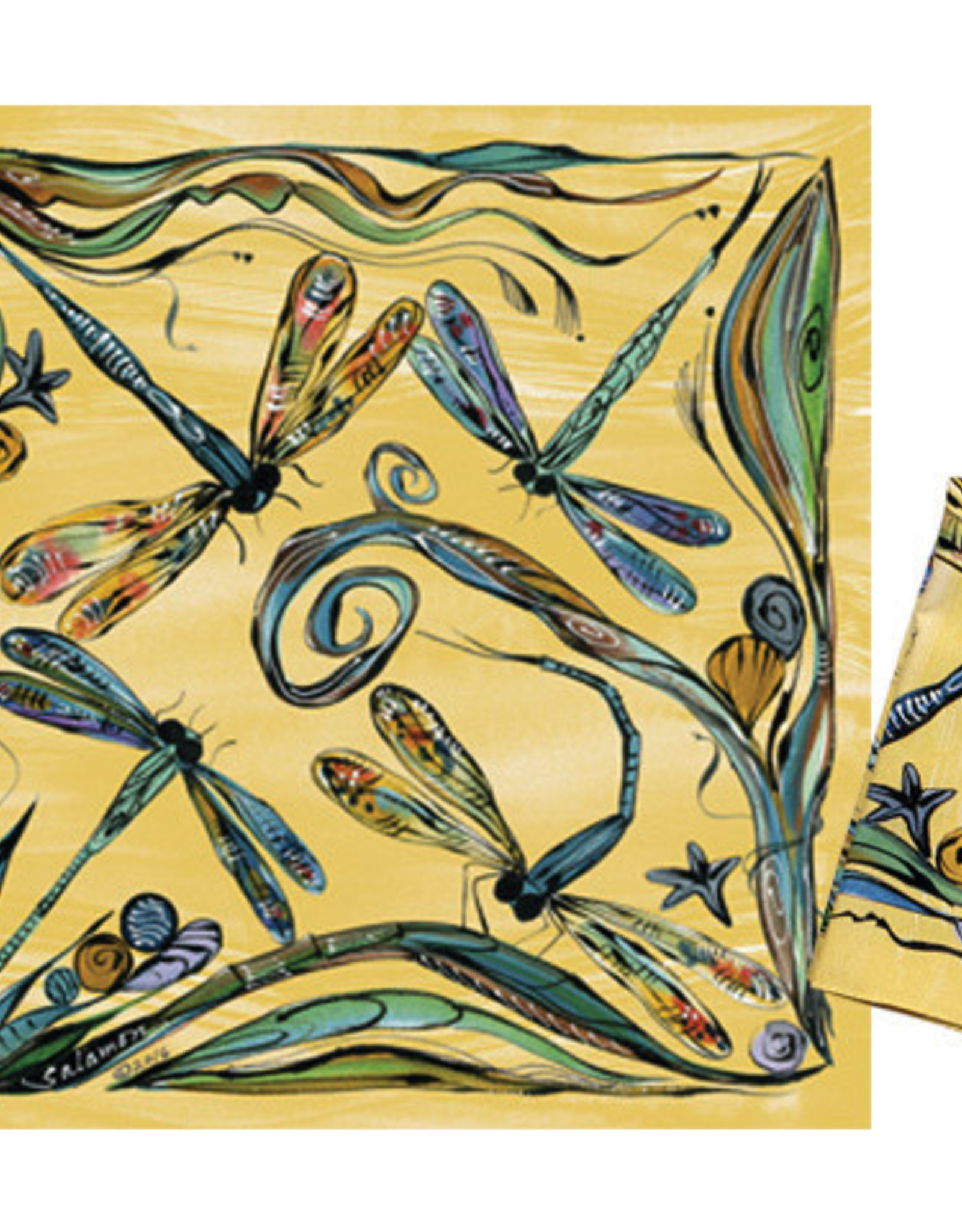Clay Born Textiles Dragonfly Yellow Napkins