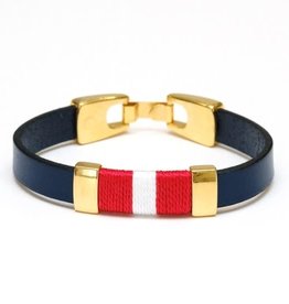 Allison Cole Jewelry Bristol Bracelet - Navy/Red/White/Gold XS