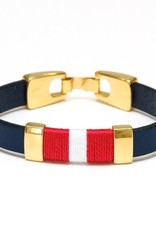 Allison Cole Jewelry Bristol Bracelet - Navy/Red/White/Gold S