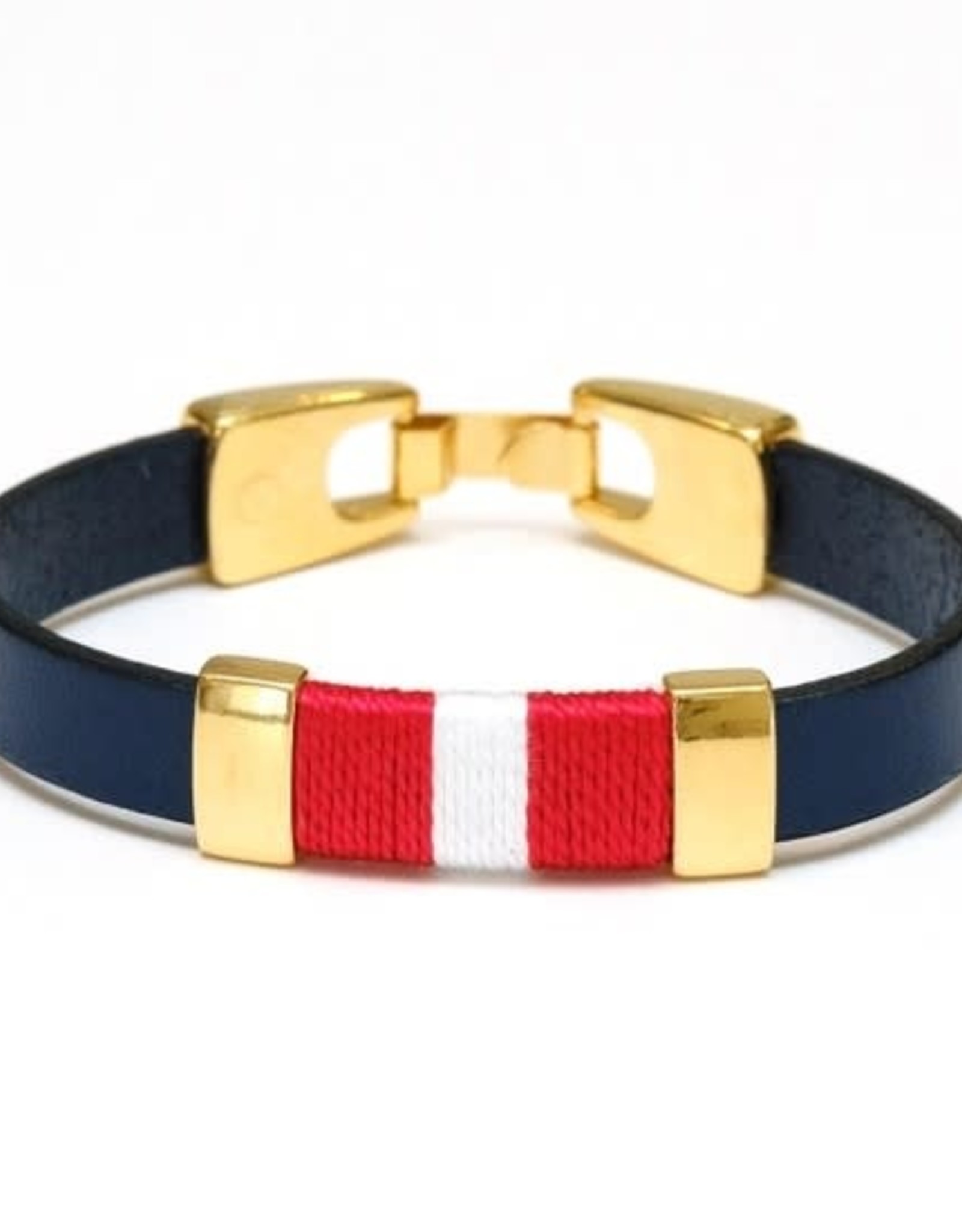 Allison Cole Jewelry Bristol Bracelet - Navy/Red/White/Gold S
