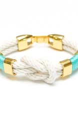 Allison Cole Jewelry Starboard Bracelet - Ivory/Turquoise/Gold XS