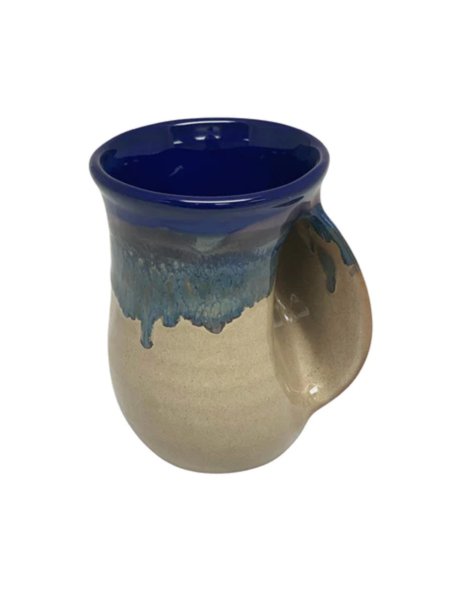 Clay in Motion Handwarmer Mug Right - Cobalt Canyon