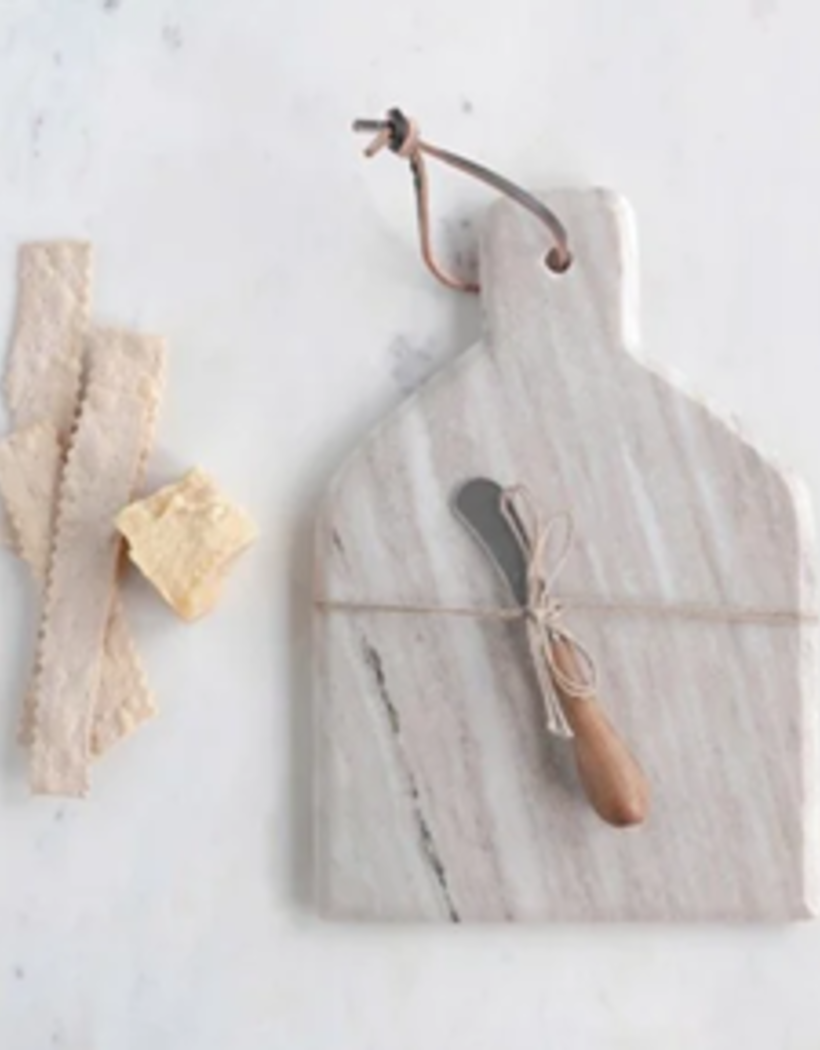 Creative Co-Op Marble Board With Knife