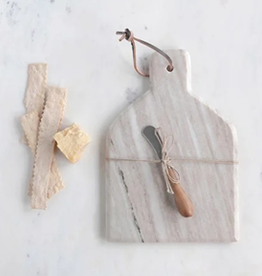 Creative Co-Op Marble Board With Knife