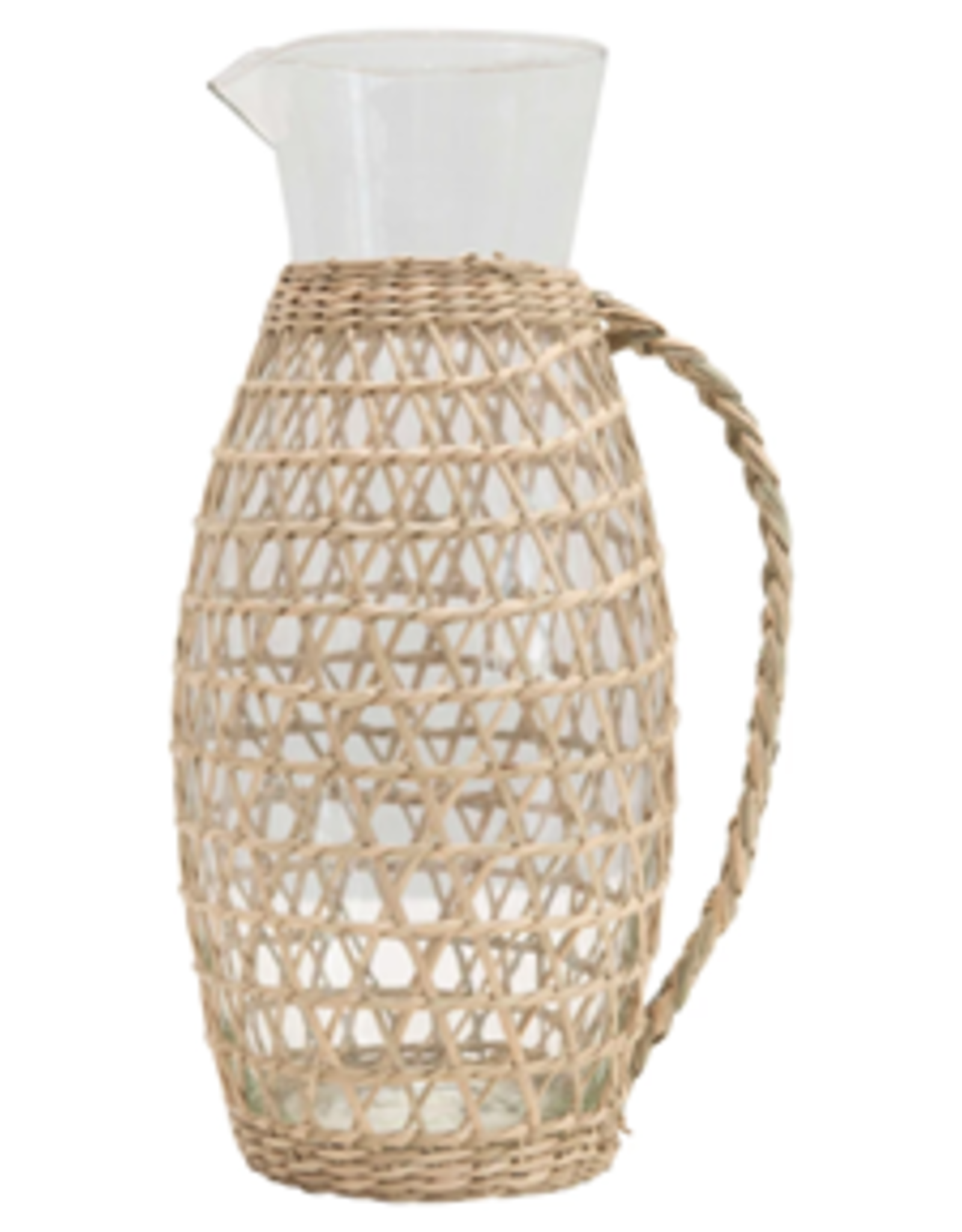 Creative Co-Op Pitcher With Seagrass