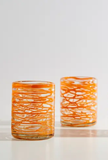 Verve Culture Handblown Glass-Orange Set of 4
