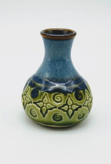 Plays in Mud Pottery Amphora Bud Vase Full Pattern-Green