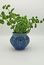 Plays in Mud Pottery Tabletop Planter-Blue