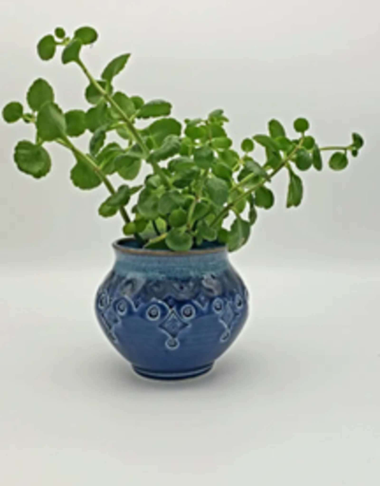 Plays in Mud Pottery Tabletop Planter-Blue