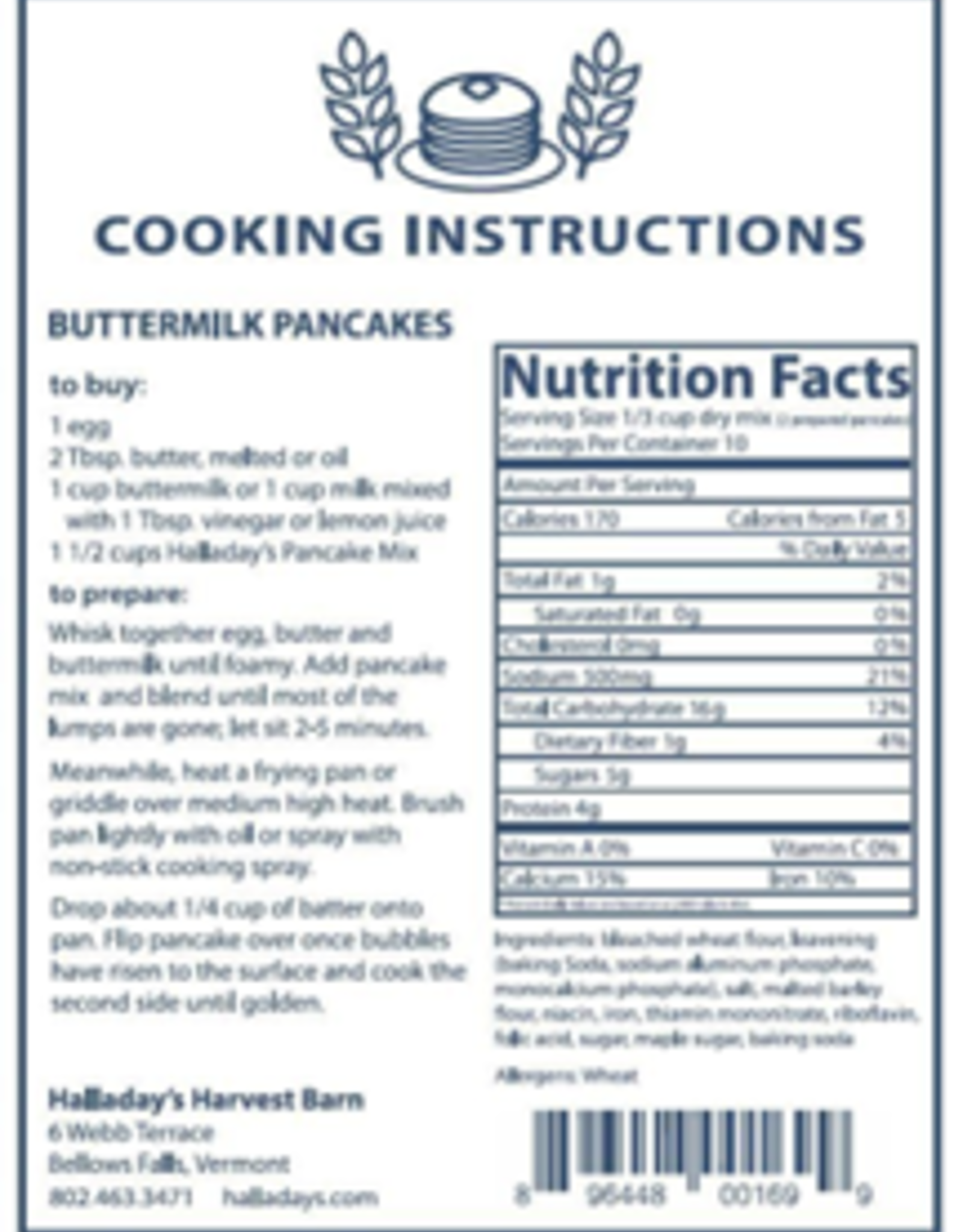 Halladay's Harvest Barn Buttermilk Pancake