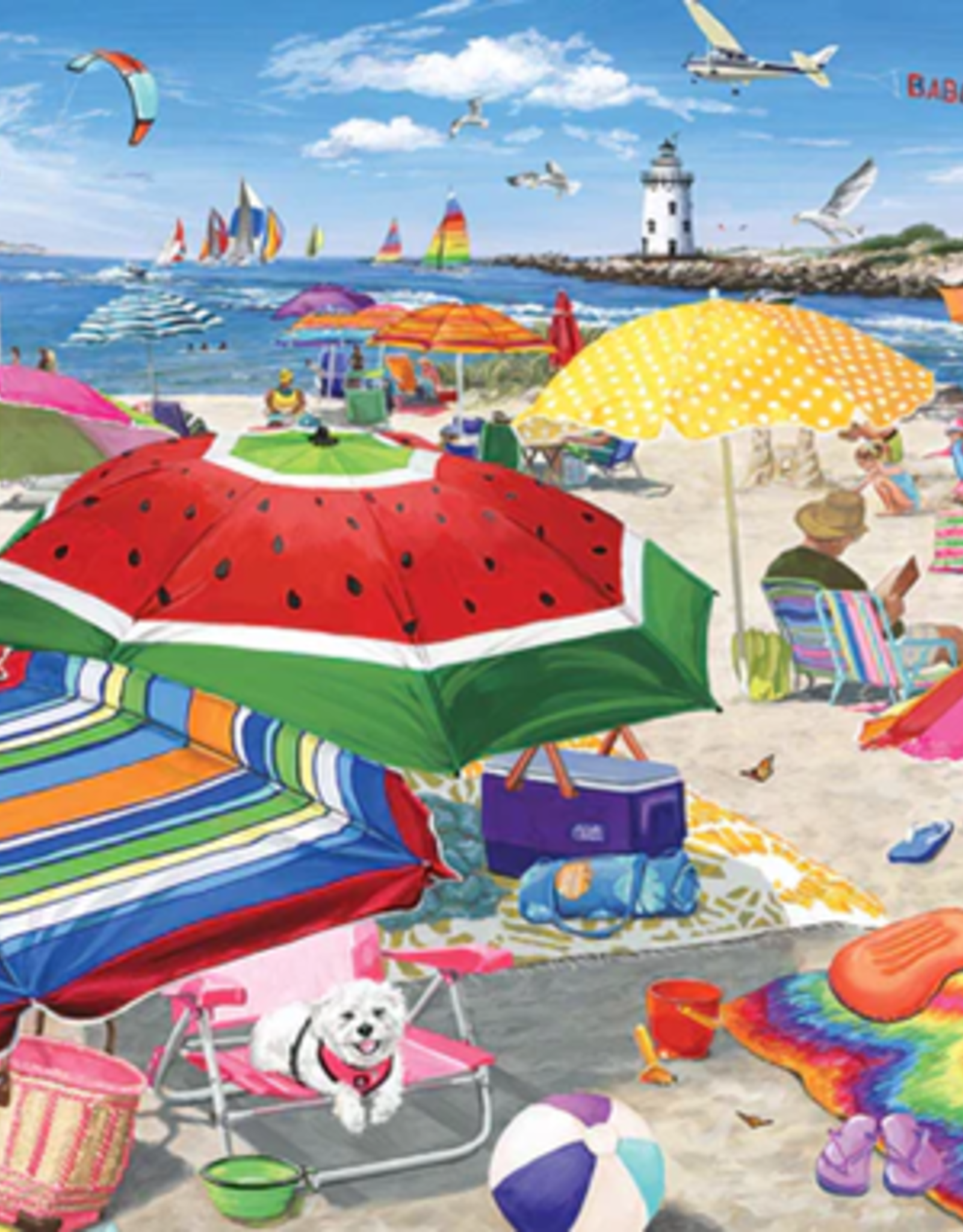 White Mountain Puzzles Beach Umbrellas  500 pc Puzzle