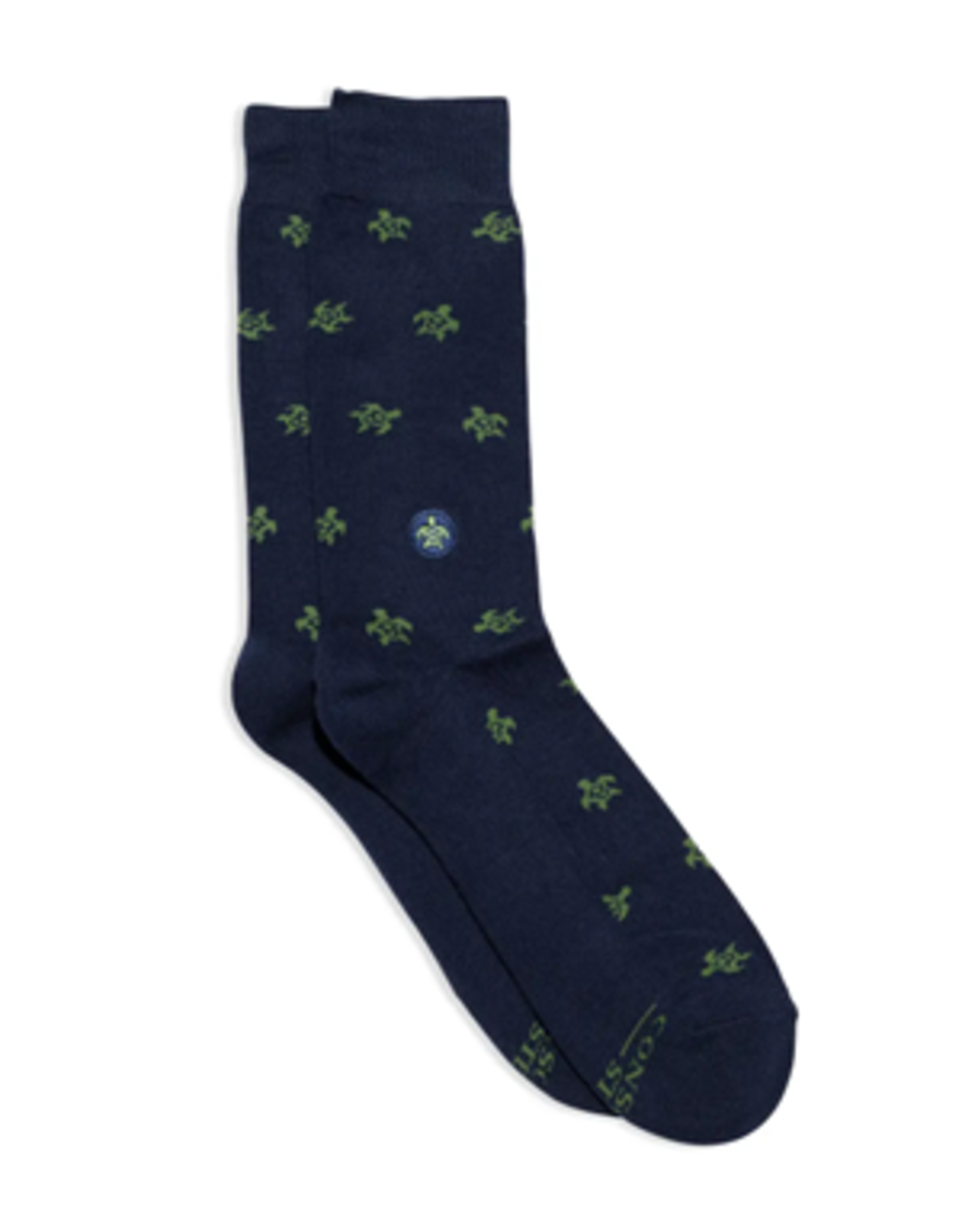 Conscious Step Socks that Protect Turtles-Navy Turtles Medium