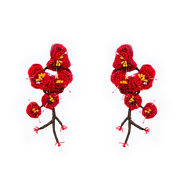 Trovelore Red Orchid Earrings