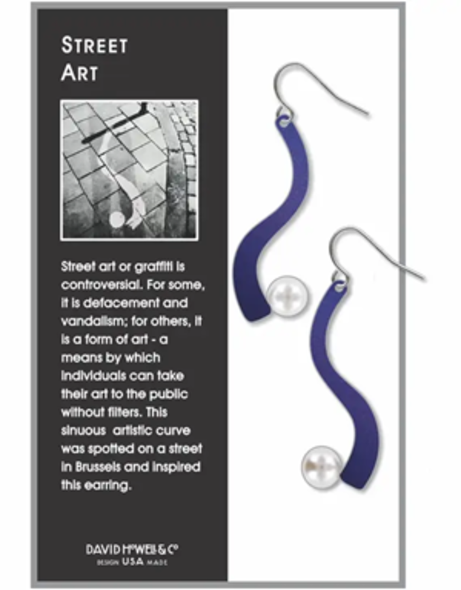 David Howell & Company Street Art Earrings- Blue