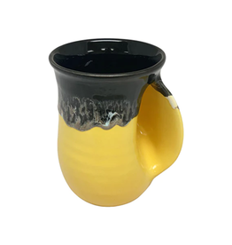 Clay in Motion Handwarmer Mug Right - Black Yellow