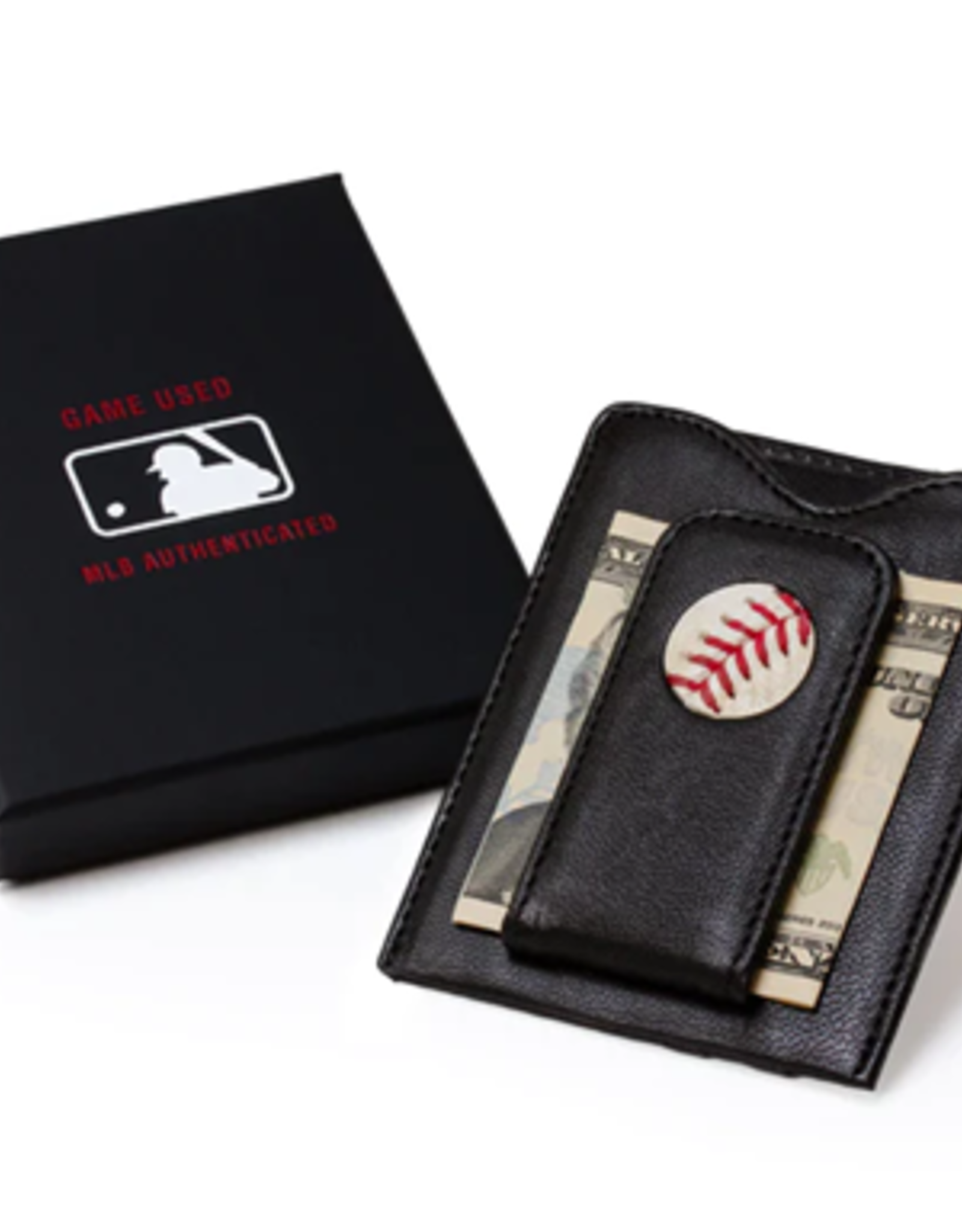 Tokens & Icons Game Used Money Clip Wallet- Mets